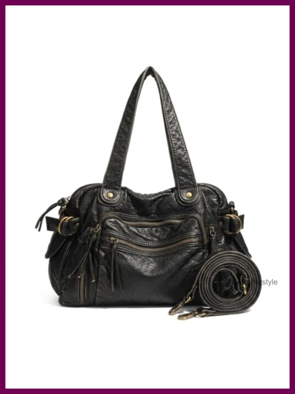Hobo Bag Large Tote Crossbody Purse PU Leather Multi-Way Handbag for Travel Work